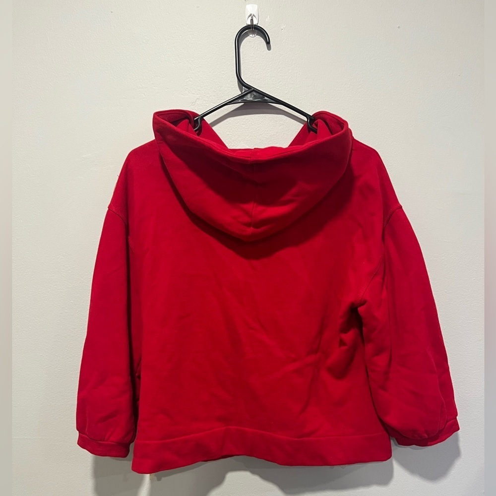 INC International Concepts Red Hoodie Jacket Button Front Sweatshirt Large - Picture 3 of 3